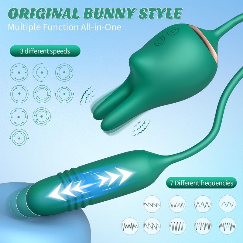 LustRabbit Thrusting Dildo Clitoral Vibrator