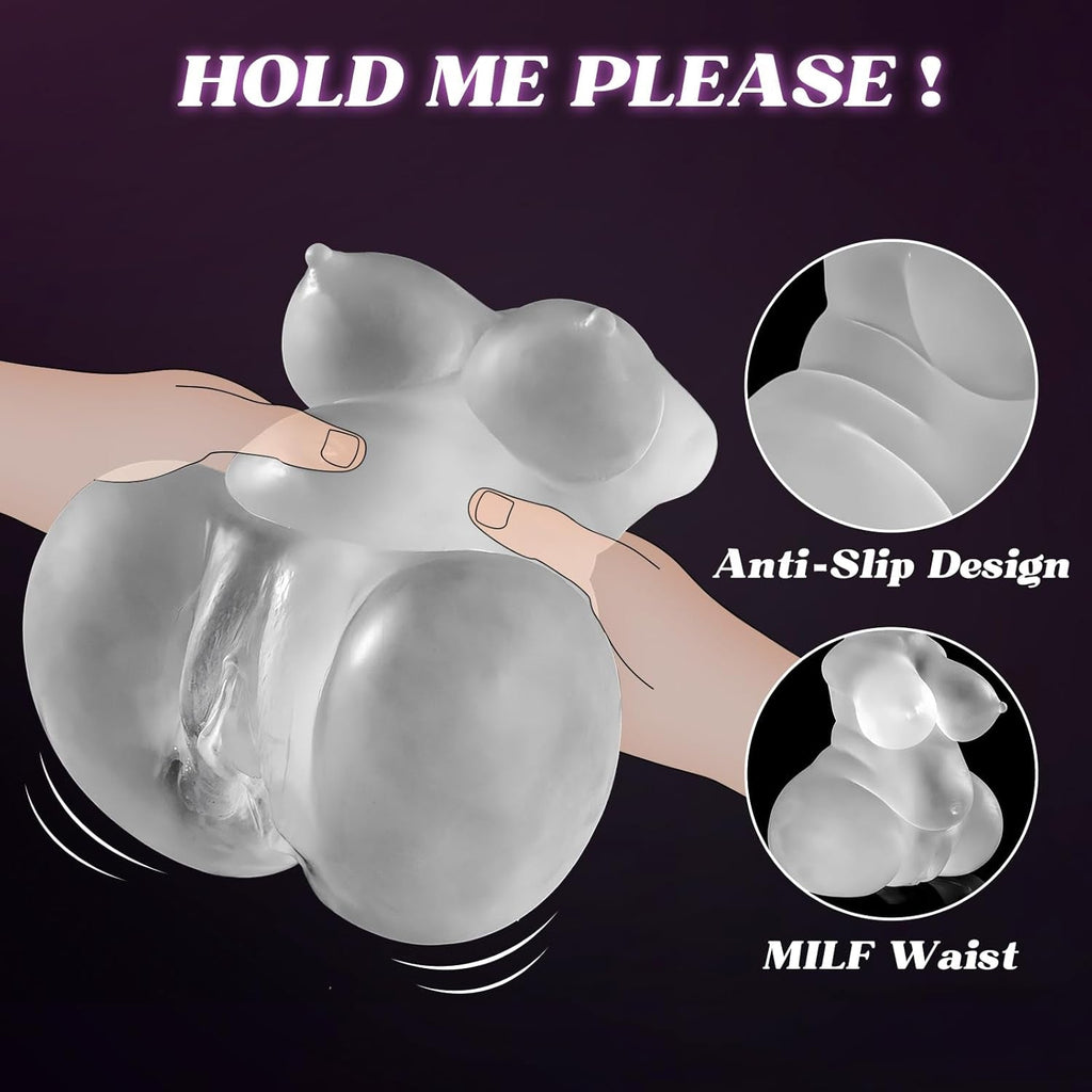 CurvyVision Transparent BBW Sex Doll Stroker