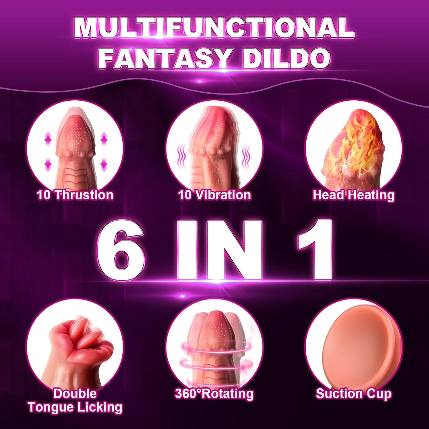 OctoRipple 6-in-1 Monster Tentacle Thrusting Dildo | Fantasy Vibrator, Heating, Remote Control