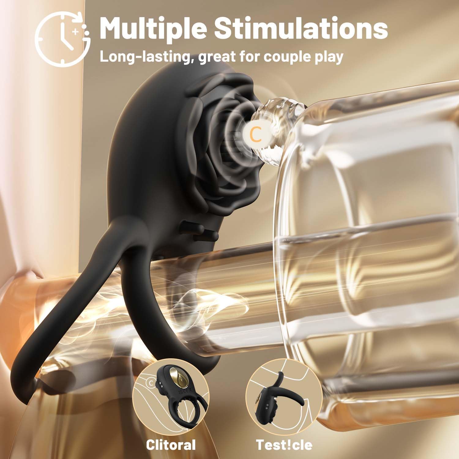 SilkOasis Vibrating Cock Ring Clitoral Massager