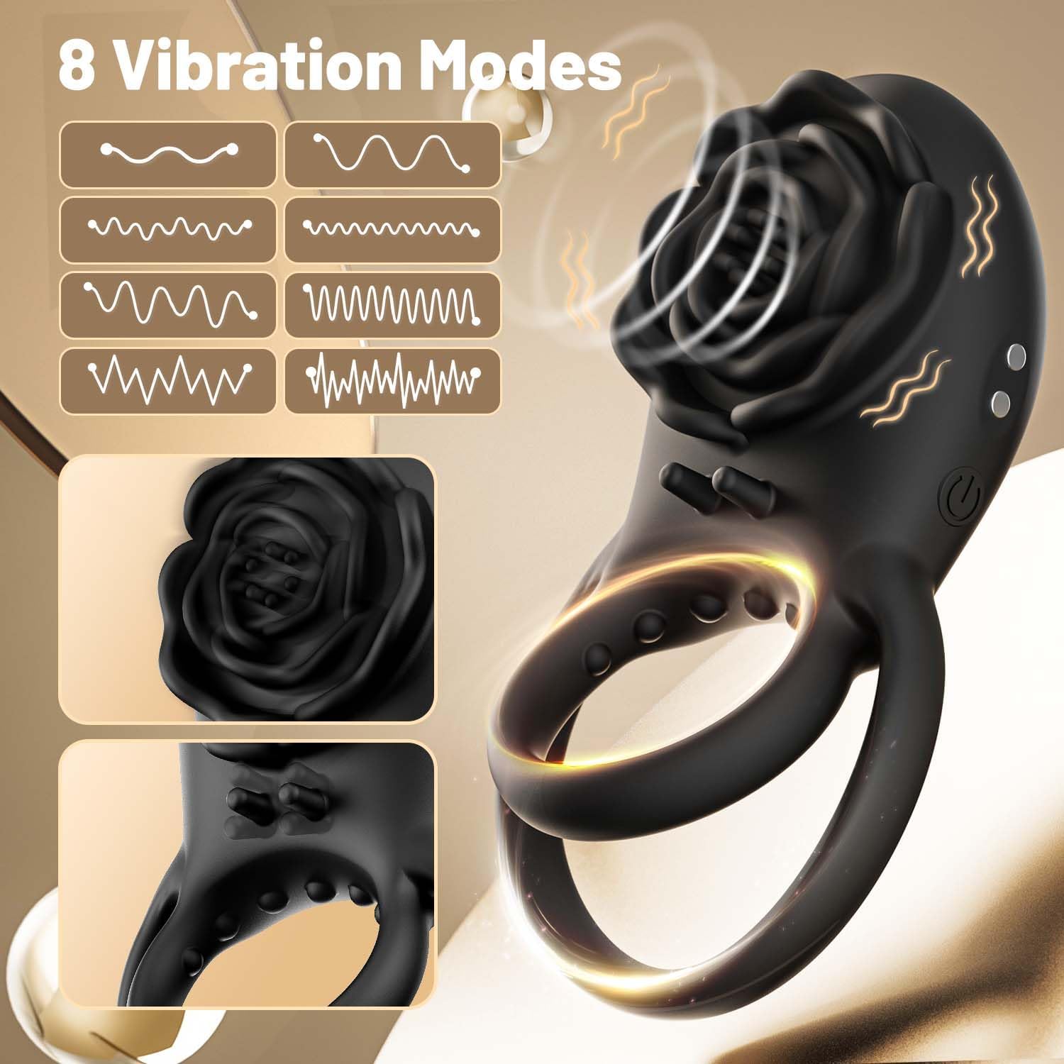 SilkOasis Vibrating Cock Ring Clitoral Massager