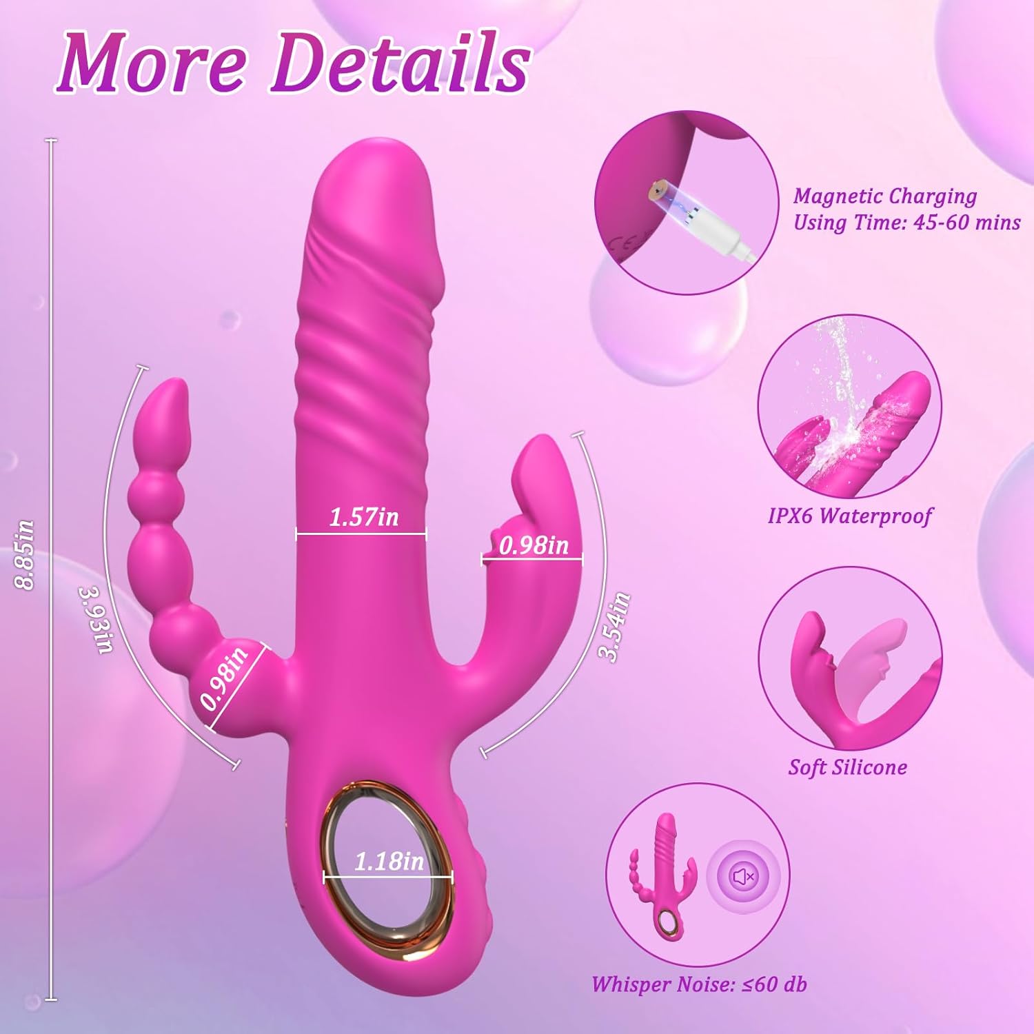 TripleThrob Thrusting Dildo Vibrator