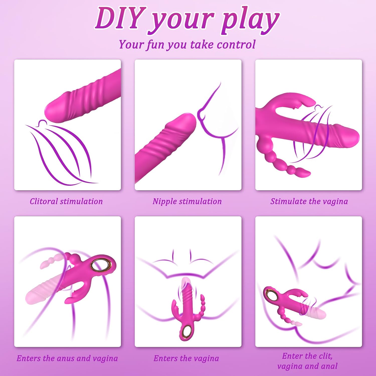 TripleThrob Thrusting Dildo Vibrator