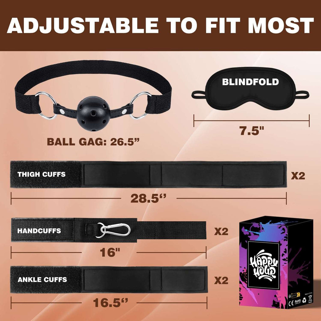 Adjustable BDSM Wrist and Thigh Ankle Cuffs Set