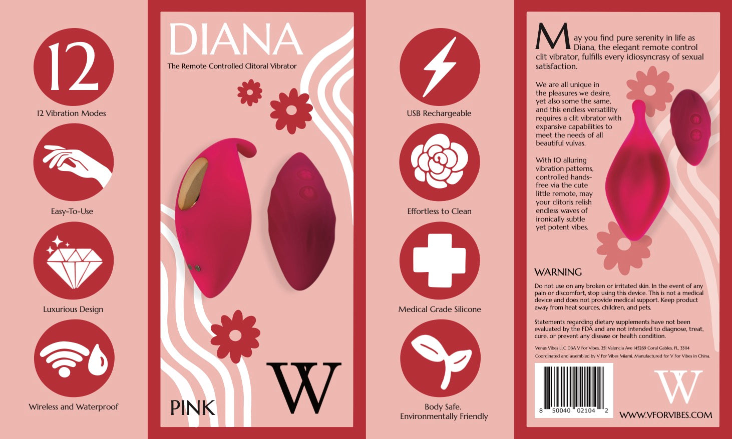 Remote Control Clit Vibrator - Clit Massager Diana | V FOR VIBES