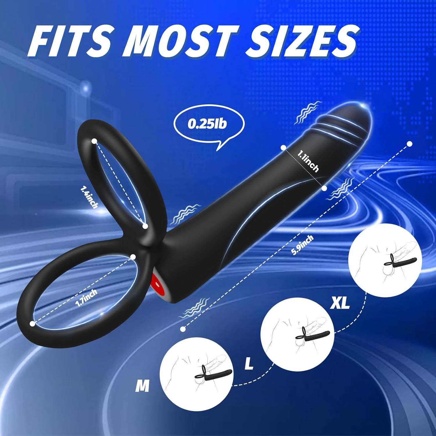 Enhanced Vibrating Pleasure Penis Ring Butt Plug Dildo