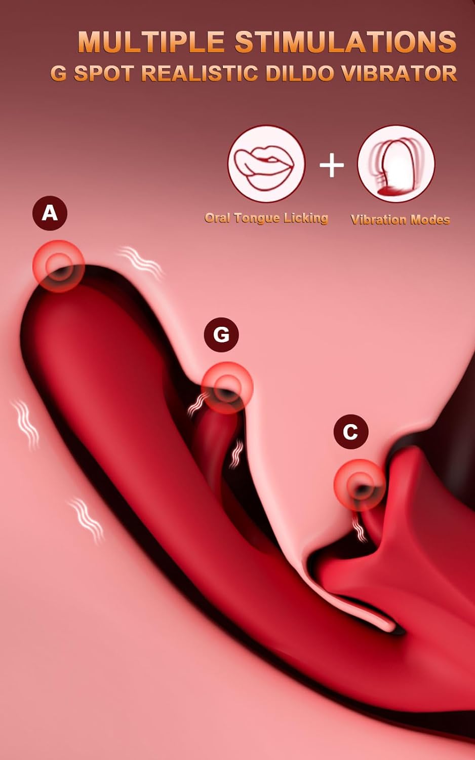 Dual-Stimulation Clitoral and G-Spot Vibrator Dildo