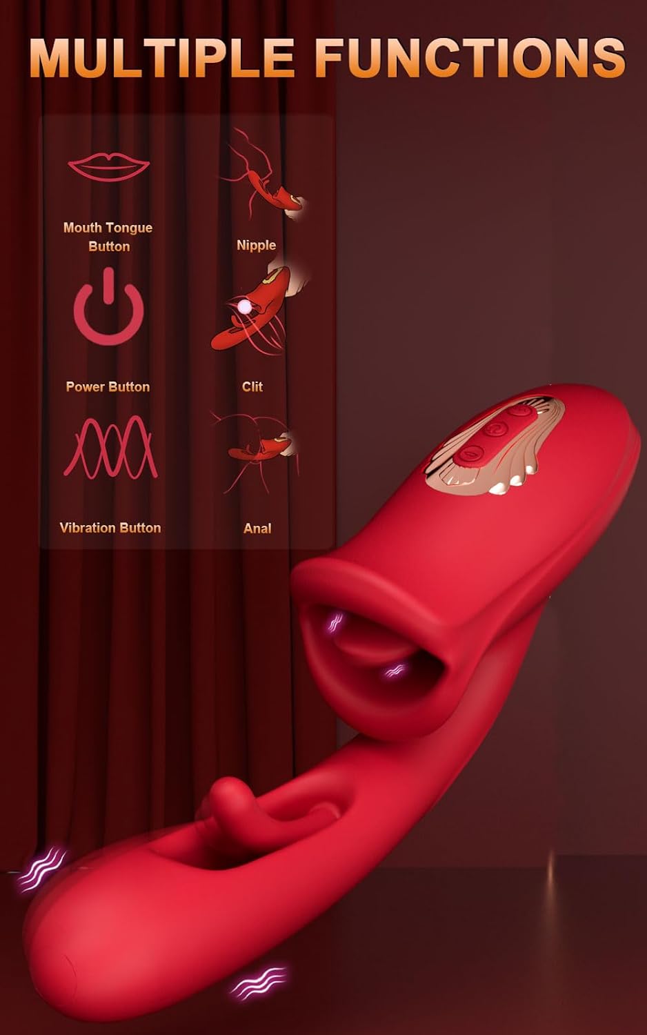 Dual-Stimulation Clitoral and G-Spot Vibrator Dildo