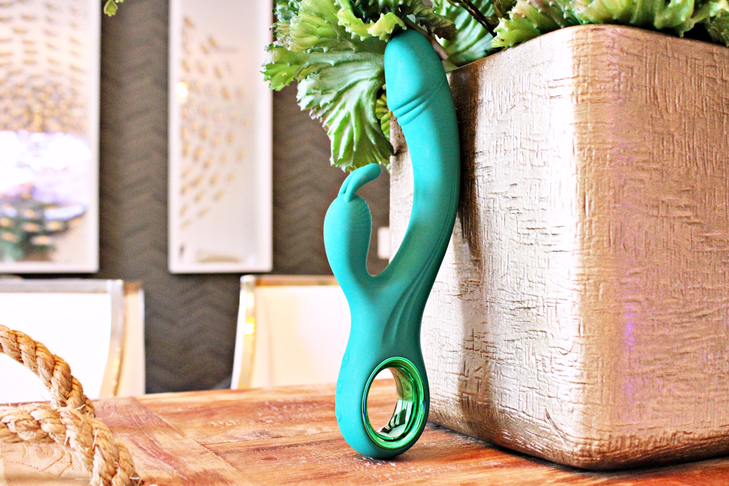 Green Dual Rabbit Vibrator - Lympha | V For Vibes