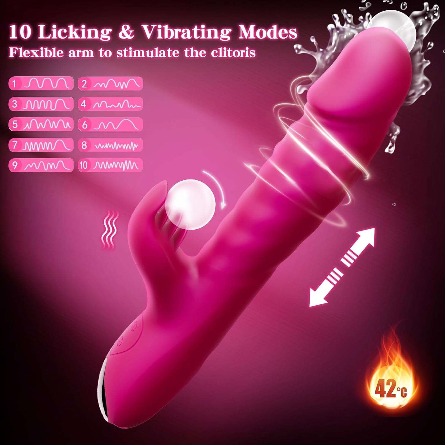 MotionRover Thrusting & Rotating Pleasure Dildo Vibrator