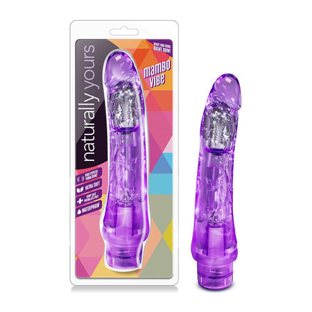 Naturally Yours Mambo Vibe Realistic 9 in. Vibrating Dildo Purple