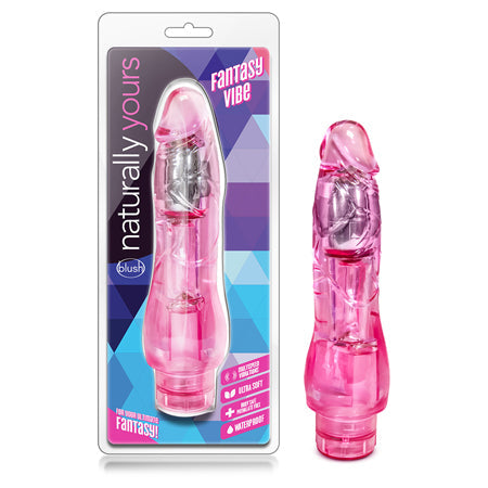 Naturally Yours Fantasy Vibe Realistic 8.5 in. Vibrating Dildo Pink
