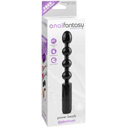 Anal Fantasy Collection Vibrating Power Beads Black