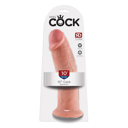 King Cock 10 in. Cock Realistic Dildo With Suction Cup Beige