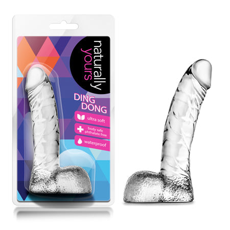 Naturally Yours Ding Dong Realistic 5.5 in. Dildo with Balls Clear