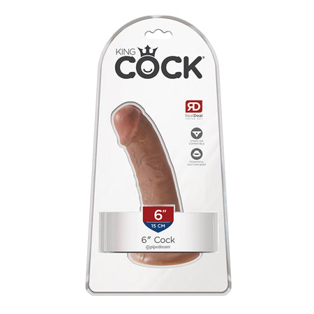 King Cock 6 in. Cock Realistic Dildo With Suction Cup Tan