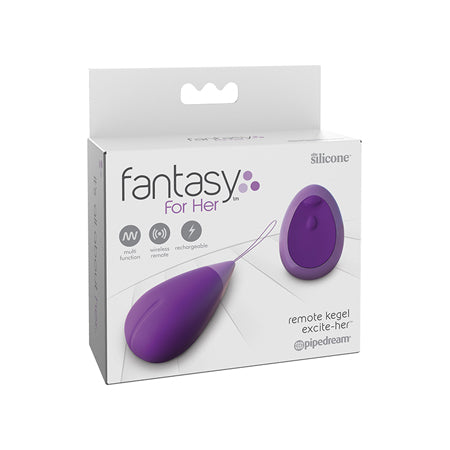 Fantasy For Her Remote Kegel Excite-Her Rechargeable Silicone Trainer Purple