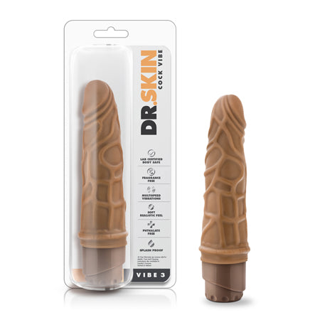 Dr. Skin Vibe 3 Realistic 7.25 in. Vibrating Dildo Tan