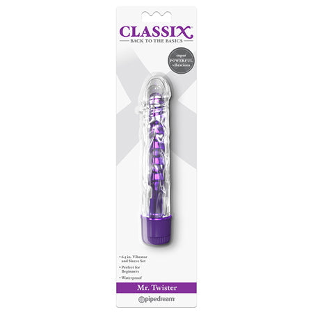Classix Mr. Twister 6.5 in. Vibrator and Sleeve Set Purple