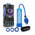 "Quickie Kit Go Big Pump, Stroker & 3-Piece Cockring Set Blue"