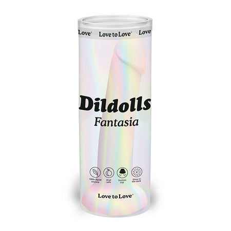 Love to Love Dildolls Fantasia Glow-in-the-Dark 7 in. Silicone Dildo Pastels