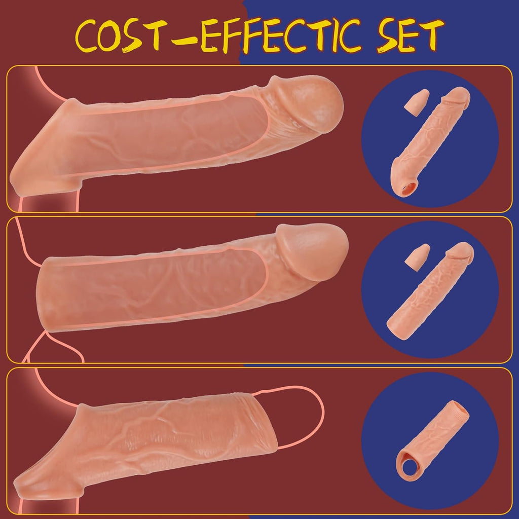 PowerGrip Vibrating Penis Extension Sleeve Set