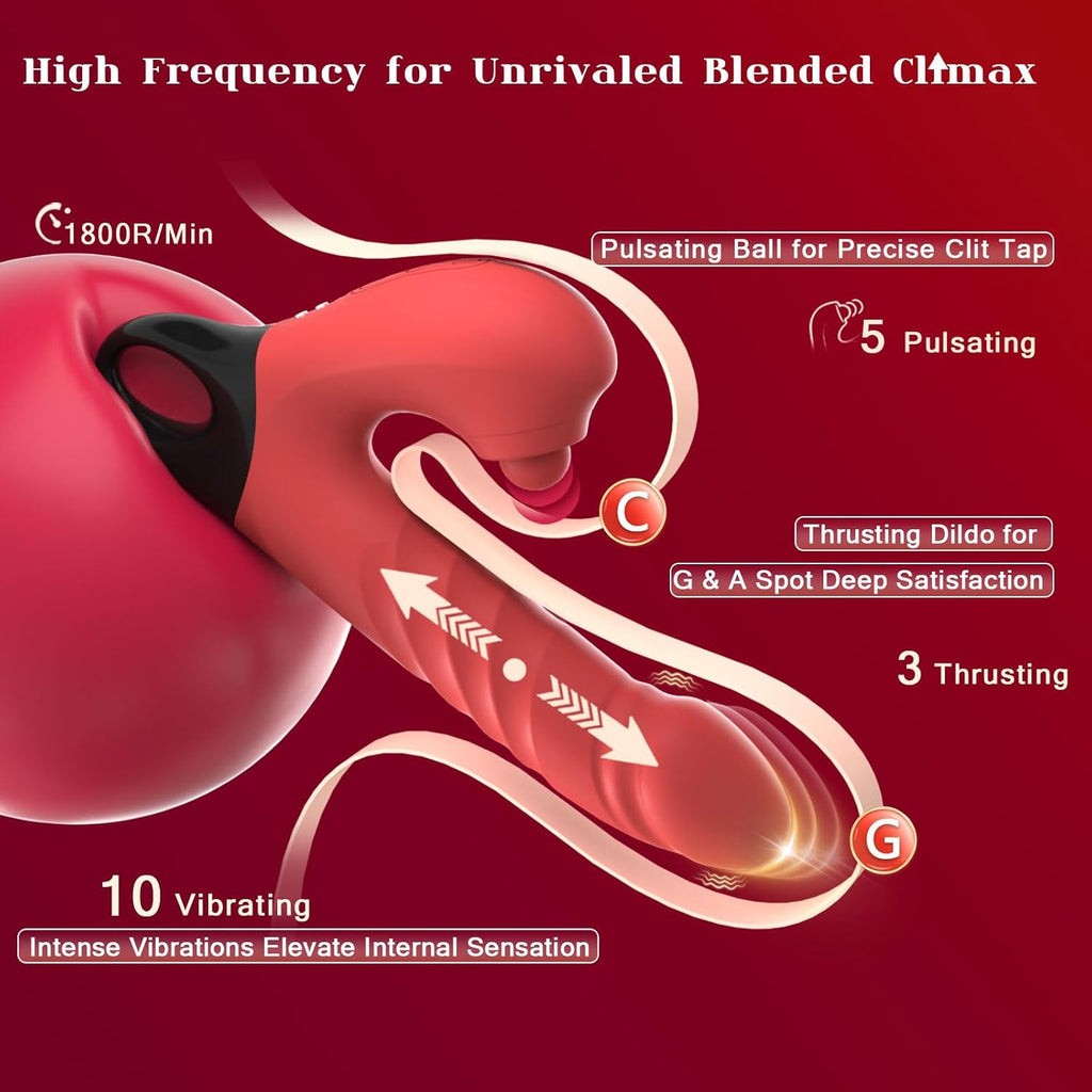 PulseThrust Clitoral Stimulation Dildo Vibrator