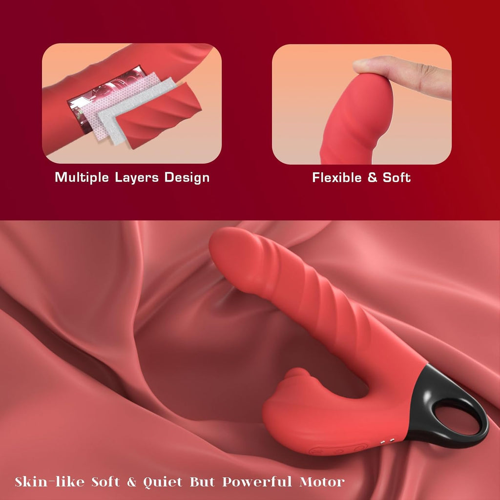 PulseThrust Clitoral Stimulation Dildo Vibrator