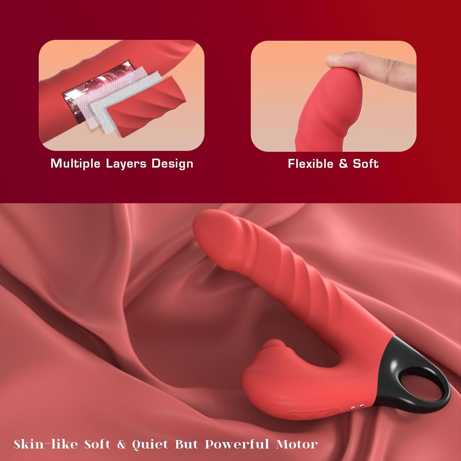 PulseThrust Clitoral Stimulation Dildo Vibrator