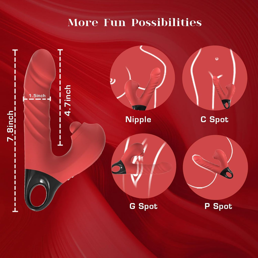 PulseThrust Clitoral Stimulation Dildo Vibrator