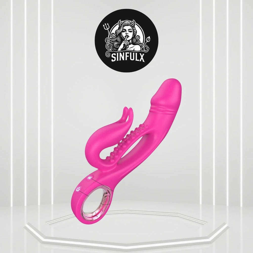 RabbitRush Enhanced Pleasure Dildo Vibrator Clit Massager