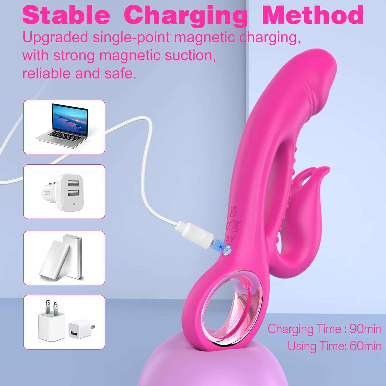 RabbitRush Enhanced Pleasure Dildo Vibrator Clit Massager