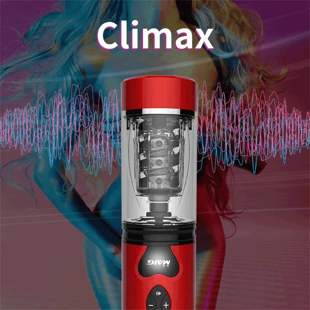 Automatic Telescopic Rotating Masturbator Cup for Men Realistic Vagina Voice Adult Product for 18