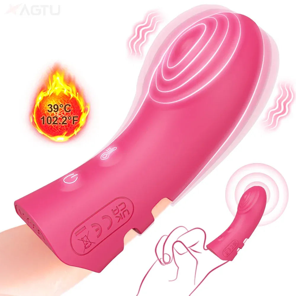 Heated Finger Vibrator for Couples - Clitoral & G-Spot Stimulation