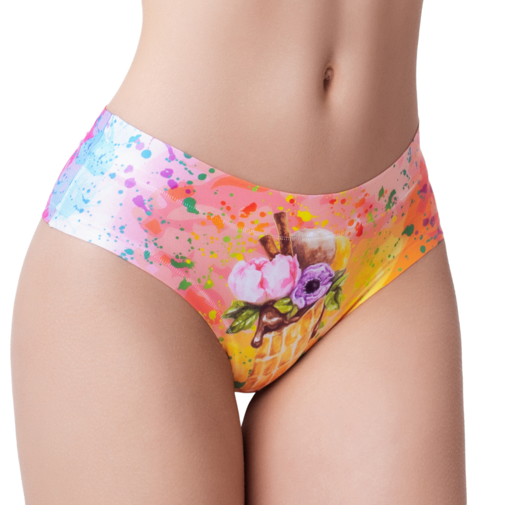 Memème Women’s Ultra-Comfortable CANDY SHOP - Drops - Panties | Original Prints, Unique Designs | Breathable Cotton Crotch, Stretchy Fit, Soft Flat Seams, No Elastic Bands | Two Styles: Slip/Brief and Thong | Everyday Use