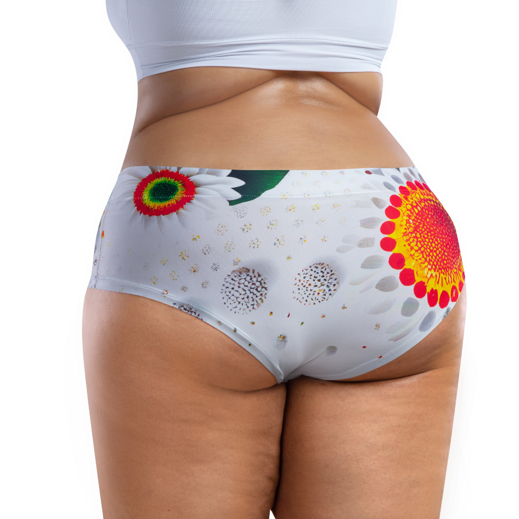 Memème Women’s Ultra-Comfortable DAISY– Tangelo - Queen Size Panties | Original Prints, Unique Designs | Breathable Cotton Crotch, Stretchy Fit, Soft Flat Seams, No Elastic Bands | Style: High Waisted Brief | Everyday Use