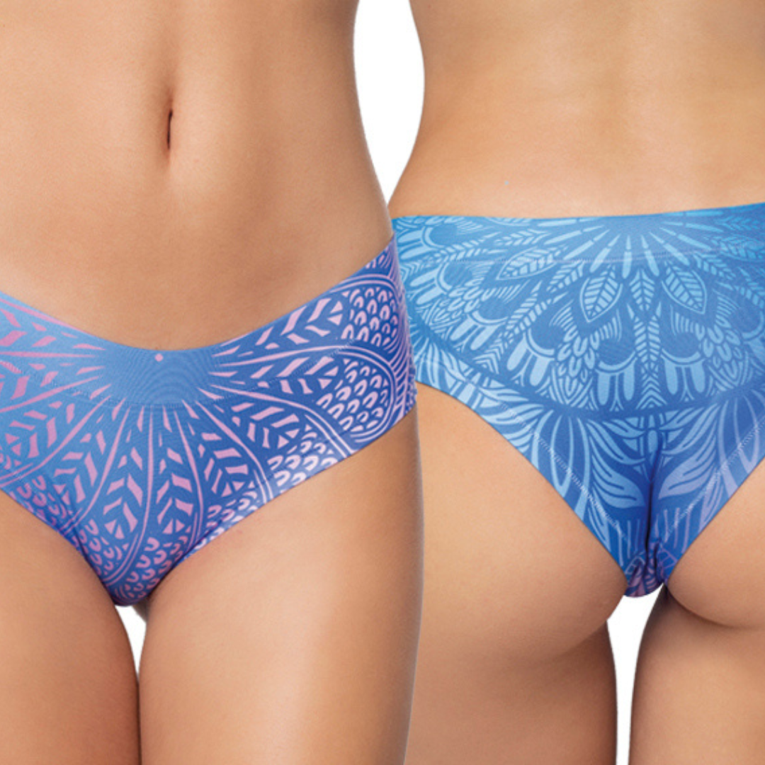 Memème Women’s Ultra-Comfortable MANDALA - Mystery - Panties | Original Prints, Unique Designs | Breathable Cotton Crotch, Stretchy Fit, Soft Flat Seams, No Elastic Bands | Two Styles: Slip/Brief and Thong | Everyday Use