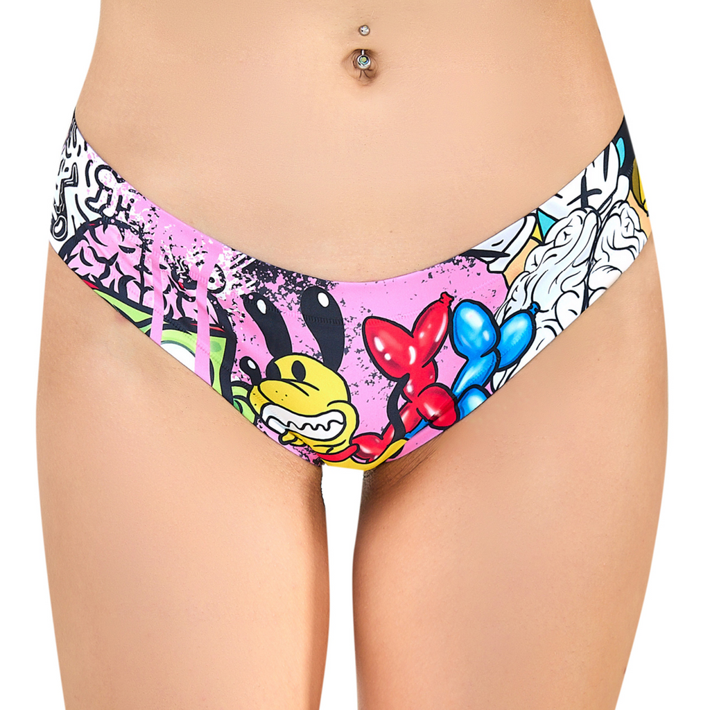 Memème Women’s Ultra-Comfortable MOXIE - Crazy - Panties | Original Prints, Unique Designs | Breathable Cotton Crotch, Stretchy Fit, Soft Flat Seams, No Elastic Bands | Two Styles: Slip/Brief and Thong | Everyday Use