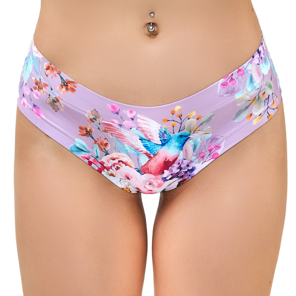 Memème Women’s Ultra-Comfortable SPRING - Colibri - Panties | Original Prints, Unique Designs | Breathable Cotton Crotch, Stretchy Fit, Soft Flat Seams, No Elastic Bands | Two Styles: Slip/Brief and Thong | Everyday Use