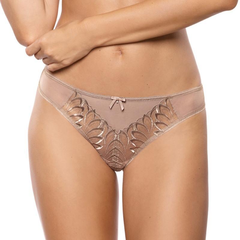 Sheer Floral Embroidery Thong Panty Gorteks Dakota
