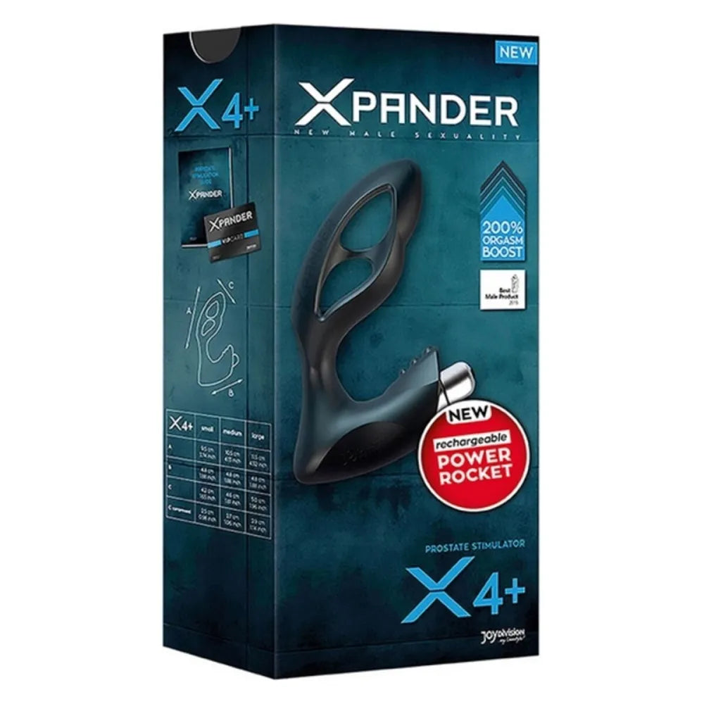 Xpander X4 Silicone Noir Prostate Massag By Joydivision x 4 10 cm Black